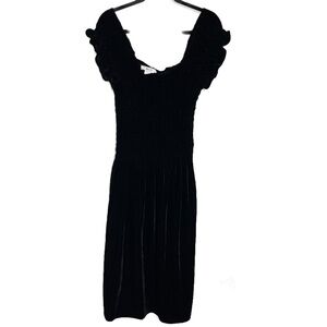JUST LOVE Women’s Velvet Off Shoulder Black Dress - Small